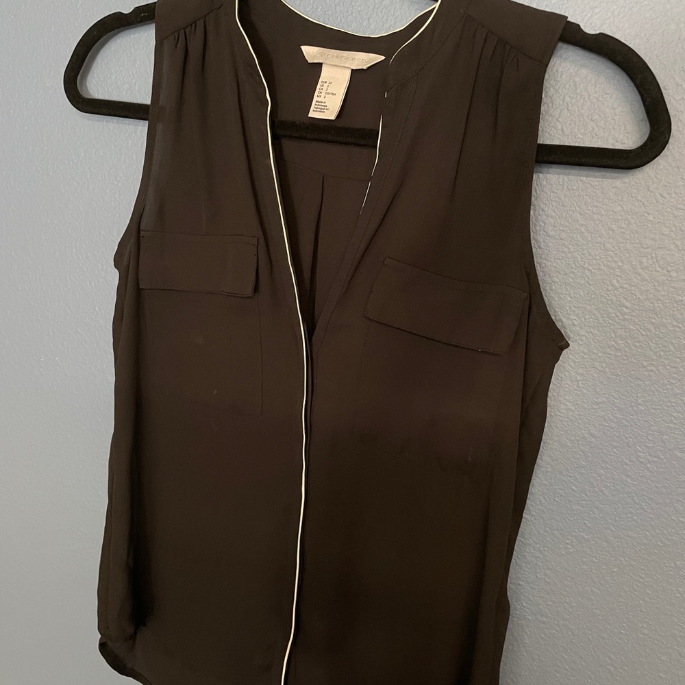 Small Black V Neck Blouse